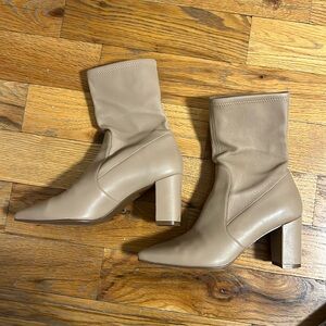 Stuart Weitzman Nude Leather Booties